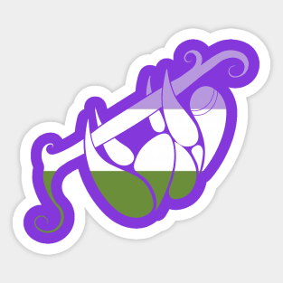 Genderqueer Flag Sloth Sticker